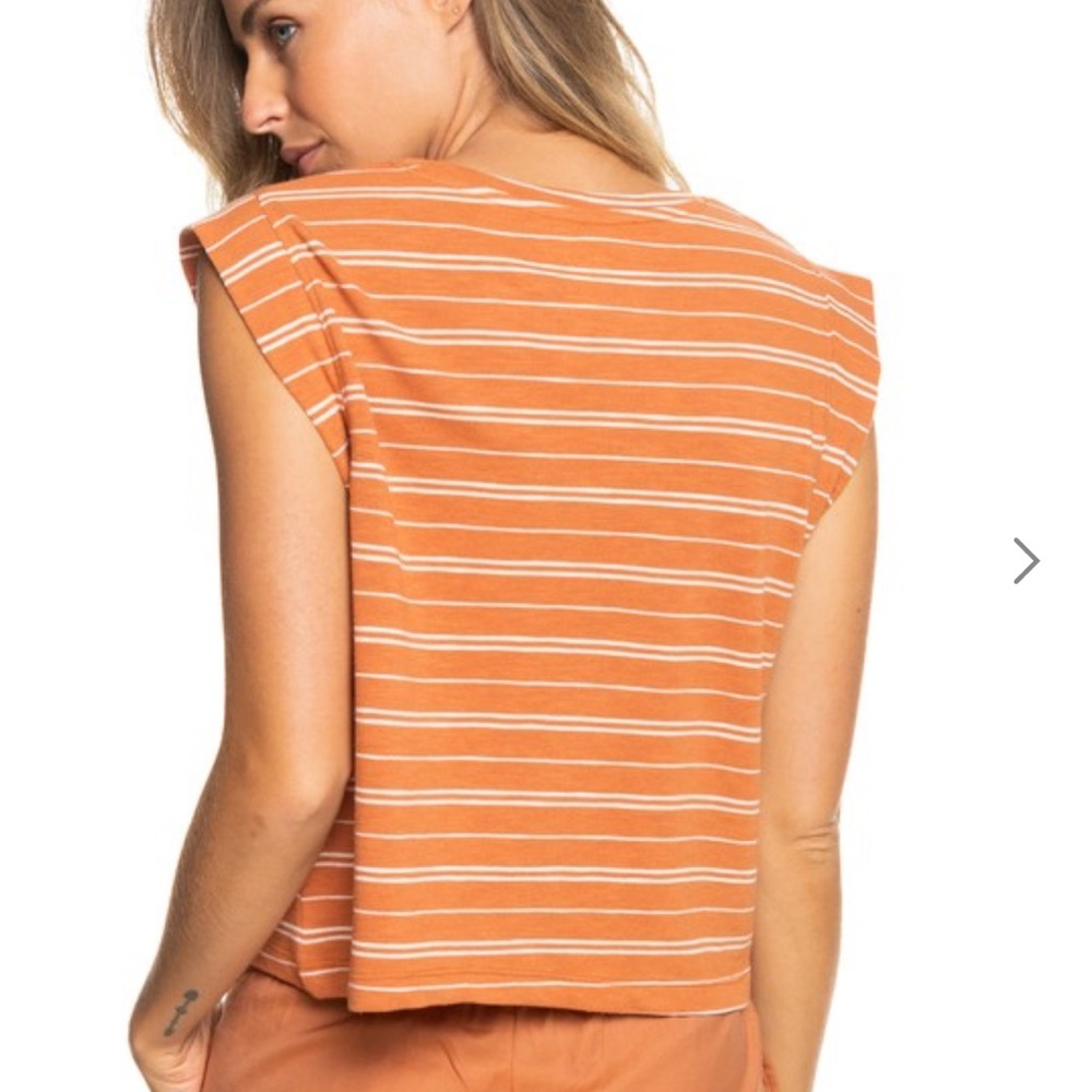 Roxy “Rain” in Orange and White Striped Tank Top